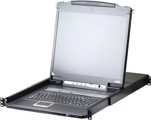 ATEN CL5708iM LCD KVM Switch Over IP, 8-Ports, FR-Layout - KVM Switch für 8 Geräte, unterstützt USB-PS/2 und VGA, ideal für effiziente Serververwaltung in Rechenzentren.