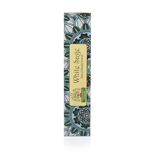 NKlaus White Sage Räucherstäbchen – 15g traditionelles Räucherwerk aus Indien, Reinigung von Räumen & Aura, Naturduft, handgerollte Masala-Stäbchen