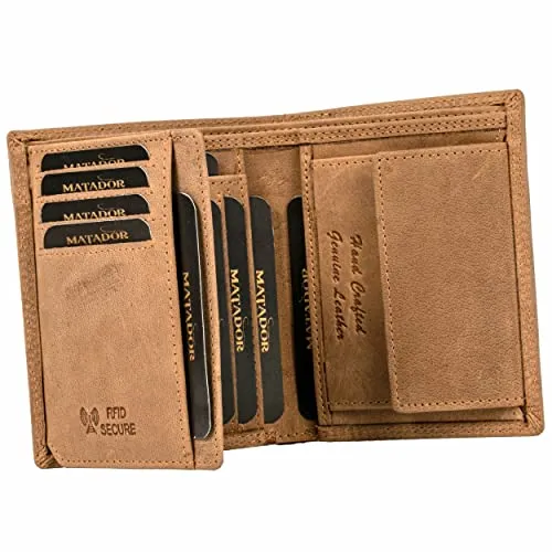 MATADOR Herren Portemonnaie Leder #VIGO mit RFID Schutz - Elegante Herren-Geldbörse aus handgefertigtem Echtleder, ausgestattet mit RFID Blocker und vielen Kartenfächern, ideal als Geschenk für besondere Anlässe.