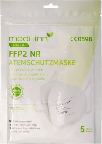 Medi-Inn Filtrierende Halbmasken FFP2 Atemschutzmasken FFP2, weiß, ohne Ventil, 4-lagig