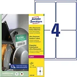 Zweckform Folienetiketten L7915-40 - Ultra-resistent und wetterfest - Etiketten aus extrem widerstands- und dehnfähiger PE-Folie, ideal für den Außenbereich. Maße: 99,1 x 139 mm, selbstklebend, seewasserfest und temperaturbeständig von -40°C bis +150°C.