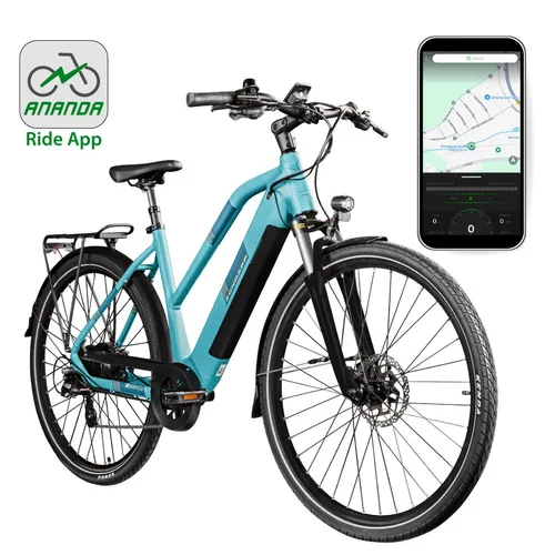 Zündapp Z810 E-Bike Damen Trekkingrad - E-Bike für Damen ab 155 cm, 8 Gänge und 550 Wh Akku für bis zu 130 km Reichweite. Mit komfortabler Sitzposition und StVZO Beleuchtung ideal für lange Strecken.