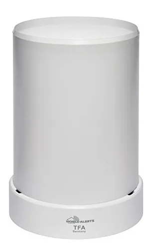 TFA Dostmann Weatherhub Funk-Regenmesser, 30.3306.02, Überwachung über das Smartphone, Weiß, L 132 x B 132 x H 183 mm