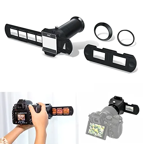 JJC ES-2 Filmdigitalisierungsadapter-Set, Negativ-Kopier Adapter für Canon Sony Nikon Macro Lens D850-Kamera, Konvertieren von 35-mm-Negativfilmen und -Dias in digitales JPEG