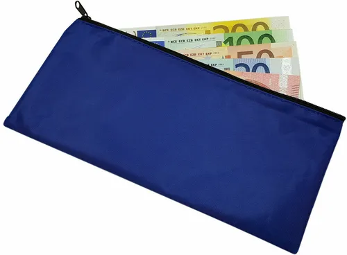 Banktasche Bankmappe Geldtasche Federmäppchen Stifteetui Faulenzer Blau
