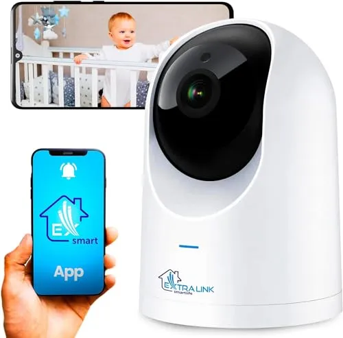 EXTRALINK Smart Life HomeEye Überwachungskamera - 4MP PTZ Kamera mit 360° Sicht - Überwachungskamera für innen mit 4MP und 360° Sicht. Ideal als Baby- und Haustierkamera mit App-Steuerung und fortschrittlicher Bewegungserkennung für maximale Sicherheit.