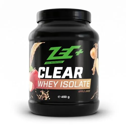 Zec+ Clear Whey Isolate - 450g Dose - Süßer Apfel - Sportnahrung: Erfrischendes Proteinpulver mit hochwertigem Whey-Isolat für aktive Menschen, ideal zur Unterstützung deiner Fitnessziele.