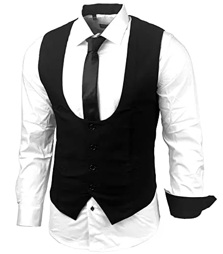 Baxboy Langarmhemd Set - Business Herrenanzug-Set HWKR B-101 - Elegantes Set bestehend aus Hemd, Weste und Krawatte, ideal für formelle Anlässe. Hochwertige Materialzusammensetzung für optimalen Tragekomfort.