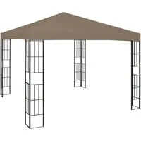 vidaXL Pavillon 3x3 m Taupe – Eleganter Gartenpavillon - Pavillons & Partyzelte – Dieser stilvolle Gartenpavillon bietet Schatten und kühlen Komfort für Ihre Feiern im Freien, mit stabiler Stahlkonstruktion und einfachem Aufbau dank Klettverschlüssen.