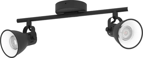 SERAS 2 Spot, schwarz - Moderne LED Deckenleuchte - Lampen: Elegante LED Deckenleuchte mit zwei beweglichen Spots, ideal für gezielte Ausleuchtung in jedem Raum. GU10-Leuchtmittel inklusive für warmweißes Licht.