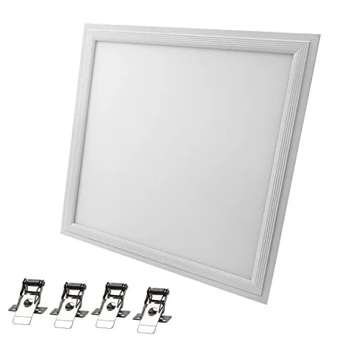 295x295 mm Viereckig Quadrat LED Einbauleuchte Panel Deckenleuchte Einbaupanel Rasterdeckenleuchte Ultra slim inkl. LED Trafo und 4x Montageklemmen 3000K Warmweiß