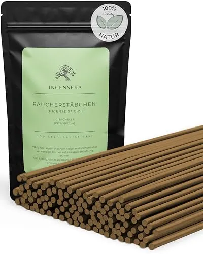 Citronella Räucherstäbchen – 100 Incense Sticks – Entspannung, Meditation & Rauhnächte – für Garten, Terrasse & Camping
