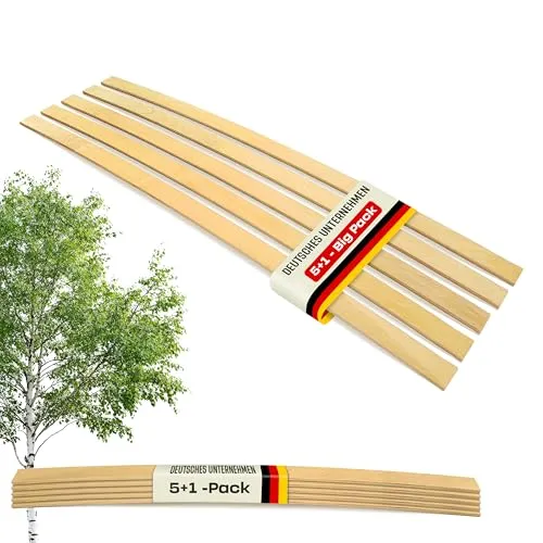 Coemo Federholzleisten Ersatzleisten für Lattenrost im Set 5 STK. + 1 Extraleiste, Größe:1390 x 35 x 12