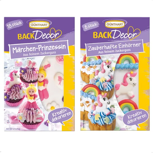 BackDecor Einhörner und Prinzessin SET Zuckerfiguren | Einhorn, Prinzessin Märch