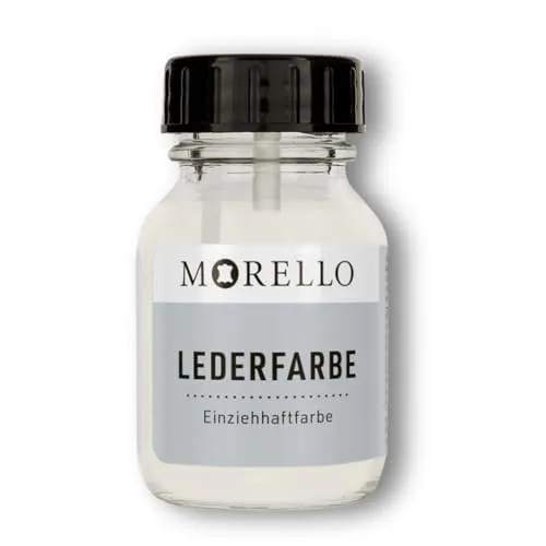 Morello Lederfarbe Pflegeweiß 40 ml, farbintensive Glattleder Einzieh-Farbe | Ideal zum Auffrischen & Umfärben, geeignet zur Leder Reparatur, Profi-Qualität für Sneaker, Schuhe, Taschen