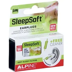 ALPINE Sleep Soft Ohrstöpsel 25 dB - Gehörschutz für erholsamen Schlaf, innovative Form für optimalen Komfort und über 100x wiederverwendbar - ideal für stressfreie Nächte!