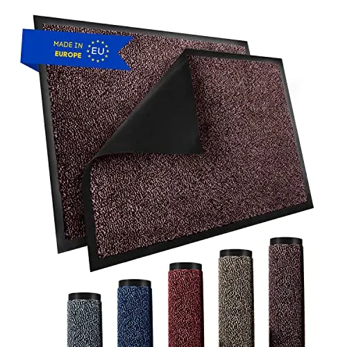 TRIBURG® Fußmatte 40x60 Braun Schwarz - Schmutzfangmatte 40 x 60 wetterfest, wasserfest, waschbar - Fußmatte außen/innen -rutschfeste Fussmatte Aussenbereich und Innenbereich