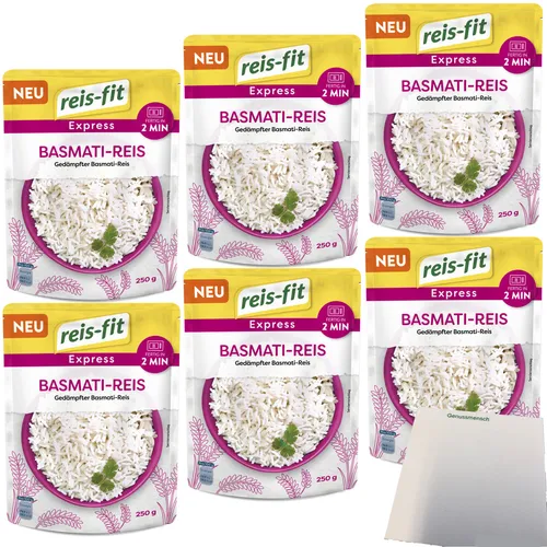 Reis-Fit Express Basmati Reis 6er Pack 6x250g Packung usy Block