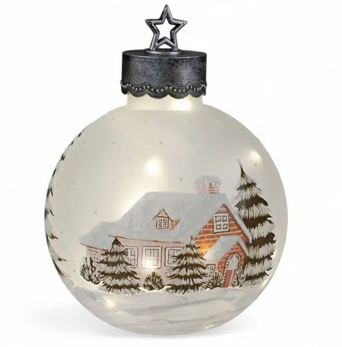 LED Dekoobjekt Kugel WINTERLANDSCHAFT H. 34cm