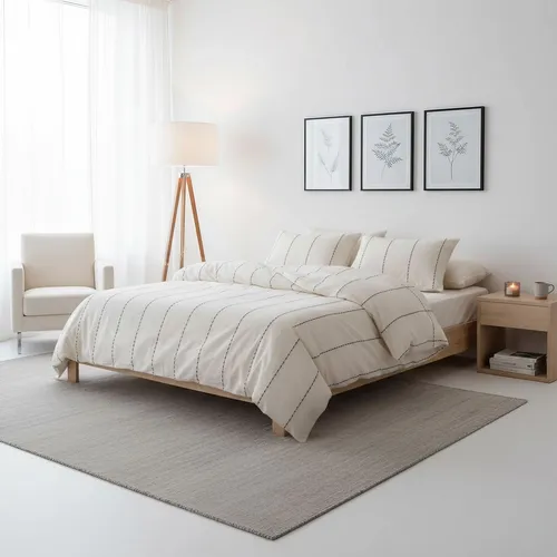 Ranforce King Bettwäsche Set Bettüberwürfe & Tagesdecker 100% BAUMWOLLE Creme Sc