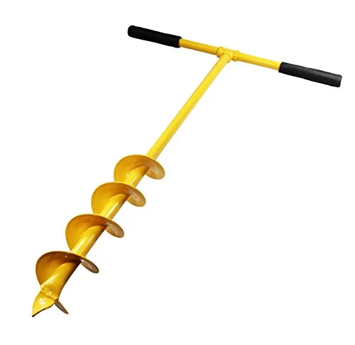 AKTIONA Handerdbohrer 100 mm - Robuster Pflanzbohrer - Handerdbohrer mit 100 mm Durchmesser und 38 cm Spirale aus Stahl, ideal für das Setzen von Pfählen und das Bepflanzen von Sträuchern und Bäumen.