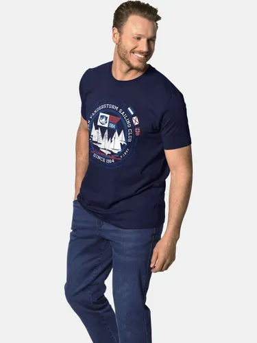 Jan Vanderstorm T-Shirt TERNO mit Segel- und Kompassprint - Print-Shirts für Herren in großen Größen, ideal für Freizeitlooks mit einem stylischen Segel- und Kompassprint. Hergestellt aus 100% Baumwolle für optimalen Tragekomfort.