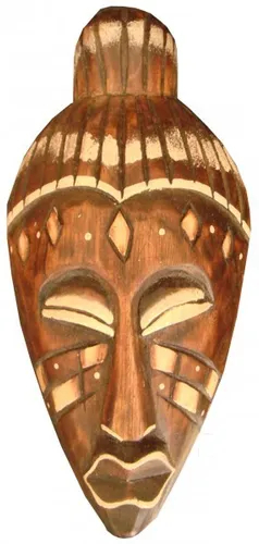 Maske bemalt 20 cm, Holz-Maske aus Bali, Wandmaske