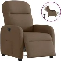 vidaXL Elektrischer Relaxsessel Braun Stoff - Bequemer Fernsehsessel mit elektrischer Liegefunktion für optimale Entspannung. Inklusive praktischer Seitentasche und stabiler Konstruktion für langanhaltenden Komfort.