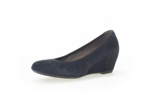 Gabor Damen Keilpumps Atlantik - Damen-Pumps mit 4 cm Keilabsatz aus hochwertigem Rauleder, ideal für elegantes Büro-Outfit und bequemen Tragekomfort den ganzen Tag.