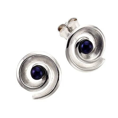 Zeeme Pearls Damen Ohrringe aus 925/- Sterling Silber mit weißen Perlen - Ohrringe für Damen mit auffallendem Design, hoher Tragekomfort und echten Süßwasserzuchtperlen, ideal für besondere Anlässe.