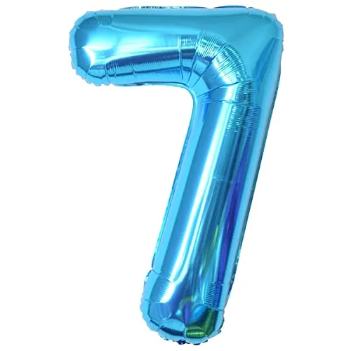Geburtstag zahlen luftballon 7 jahre | Blau Folienballon 7 XXL -Riesen Folienballon in 40