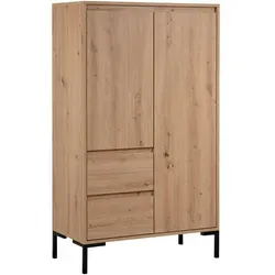 DEINE TANTE EMMA 003307 Korsika 53A Kommode Sideboard - Grifflose Beistellkommode in Artisan Eiche Nb. mit schrägem Schnitt, ideal für modernes Wohnen. Maße: 81 x 139 x 40 cm, neu und originalverpackt.