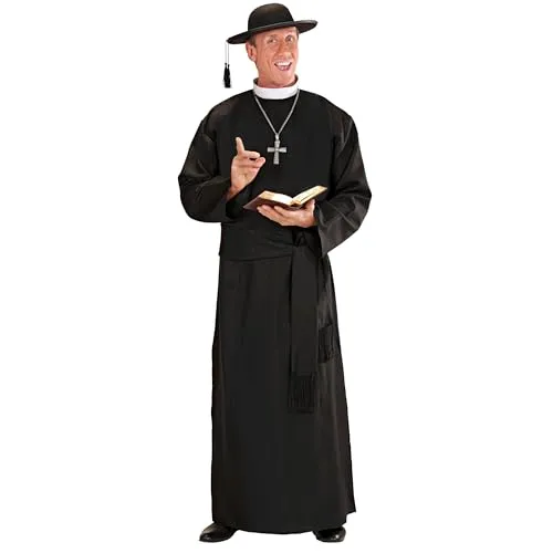 W WIDMANN MILANO Party Fashion - Priester Kostüm für Fasching - Kostüm-Outfits für Erwachsene, ideal für Motto- und Karnevalspartys, in Größe XL, bequem über warmer Kleidung tragbar, perfekt kombinierbar mit Accessoires.