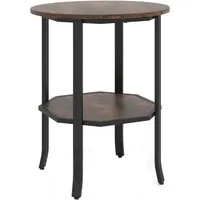 Costway Runder Beistelltisch 2-Stufiger Sofatisch