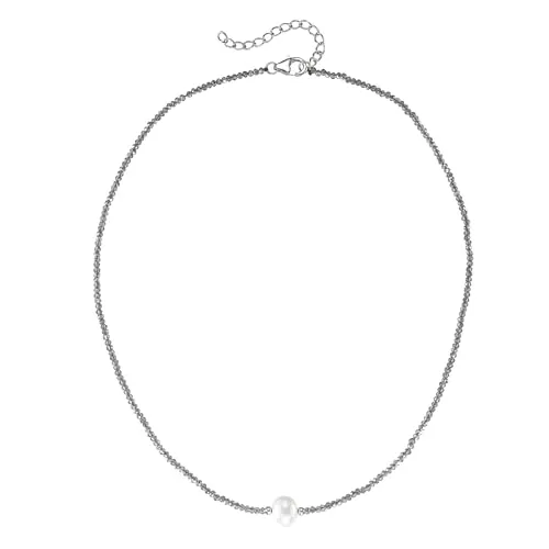 Smart Jewel Collier Collier mit Stein-Kugeln + Muschelkern-Perle, Silber 925