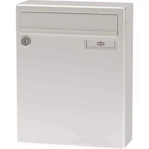 RENZ Aufhängebriefkasten SERIE 17 - weiß RAL 9016 - Robuster Briefkasten aus Stahl, entspricht EN13724, inkl. 2 Schlüssel und Namensschild – ideal für sichere Postzustellung.