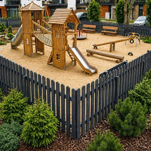 QLS 1x Zaunlatte 100cm Holz Brett Kiefer Fichte Gehobelt Gartenzaun Anthrazit 11475