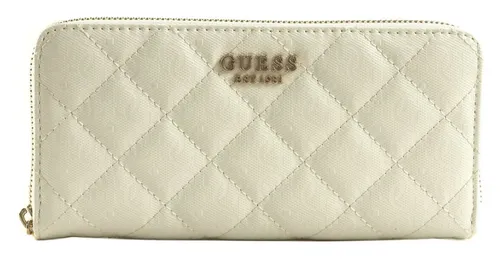Guess SLG Large Zip Around Wallet in weiß von GUESS