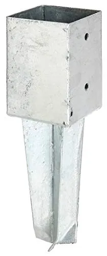 Alberts Pfostenträger 211868 Bodenhülse für Vierkantholzpfosten - Stabile Bodenhülse zum Einschlagen, ideal für die sichere Montage von Zäunen und Carports. Hergestellt aus feuerverzinktem Stahl, sorgt für langlebige Haltbarkeit und zuverlässige Funktion.
