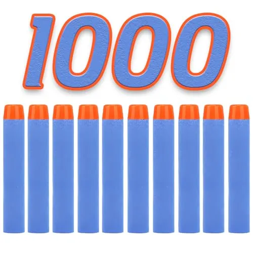 König Design Nerf Pfeile - 1000 Stück Nerf Darts Nerf Munition Pfeile Dart Bullets Refill Darts Foam Pfeile für N-Strike Elite Blasters Series Hasbro Fortnite