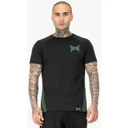 Tapout Herren Funktionsshirt Training Tee Black/Green - L - Hochwertiges T-Shirt für Herren, ideal für Training und Freizeit, aus 100% Polyester mit stylischem Druck und sportlichem Raglan-Schnitt.