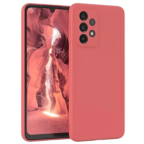 EAZY CASE - Silikonhülle für Galaxy A33 5G Hülle Silikon Case Rot weich stoßfeste Handyhülle Schutzhülle mit Kameraschutz Dünn Premium Schutz Cover TPU Phone Bumper in Pastell Hellrot Matt