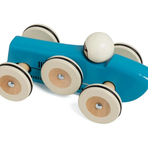 Classic World Rennwagen Montlhery - Holzspielzeug für kleine Rennfahrer - Spielzeug-Rennwagen aus FSC-zertifiziertem Holz mit beweglichem Lenksystem, fördert Motorik und Koordination. Ideal ab 18 Monaten und auch als stilvolles Sammlerstück geeignet.