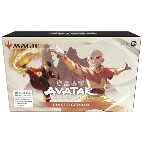 Avatar: Der Herr der Elemente - Einsteigerbox für Magic the Gathering - Starter-Deck für Magic: The Gathering, in deutscher Sprache. Ideal für Einsteiger, um schnell ins Spiel einzutauchen. Hochwertige Karten und spannende Spielmechaniken erwarten dich!
