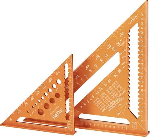 PICARD Zimmermannswinkel Set 180mm + 300mm - Messwerkzeuge mit unschlagbarer Genauigkeit. Ideal für präzise Anzeichnungen und Bohrungen, inklusive Bohr- und Sparrenlehre für perfekte Ergebnisse bei jedem Projekt.