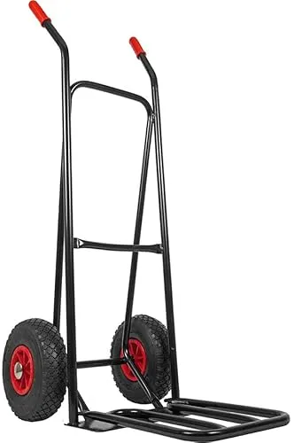 RAVENDO ST150 NG PUR Profi Sackkarre klappbar – 150 kg Transportkarre mit PU Vollgummireifen, Faltbare Ladeschaufel, Handkarre für Werkstatt & Umzug