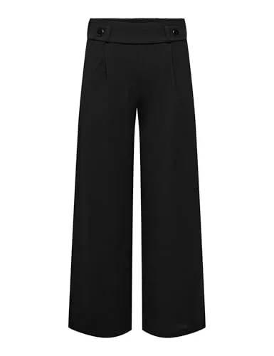JdY Damen Jdygeggo New Long Pant Jrs Noos Hose - Damen-Hosen mit seitlichen Eingrifftaschen und stylischen schwarzen Knöpfen, ideal für einen lässigen Look.
