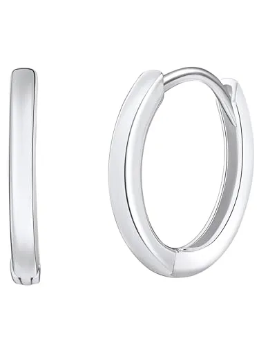 Rafaela Donata Damen Creolen aus 925/- Sterling Silber - Ohrringe für Damen mit minimalistischem Design, aus hochglanzpoliertem 925er Sterlingsilber mit Rhodiumbeschichtung für Anlaufschutz. Klappbügel für einfaches Anlegen, inklusive hochwertiger Schmuckbox.