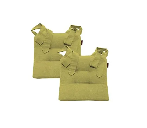 Magma Heimtex Sitzkissen Fino Schleifenband 2er Set - Hochwertige Stuhlkissen in der Größe ca. 42cm x 46cm x 7cm. Mit strapazierfähigem Baumwoll-Mischgewebe und praktischen Schlaufen für sicheren Halt. Ideal für komfortables Sitzen und stilvolle Akzente.
