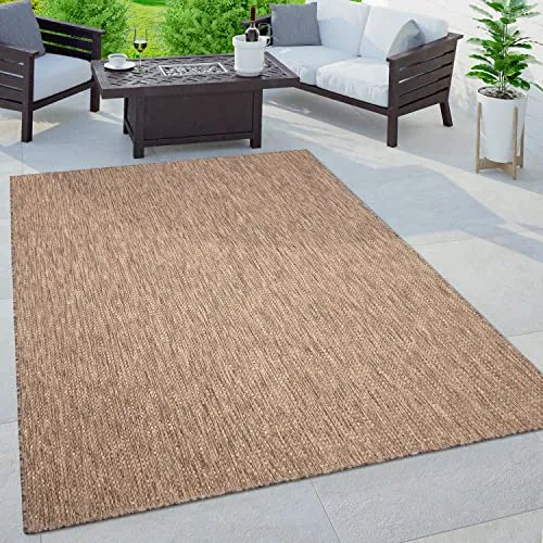 Paco Home In- & Outdoor Teppich - Wetterfest & Pflegeleicht, 240x340 cm, Beige - Teppiche für draußen, robust und strapazierfähig, ideal für Balkon, Garten oder Küche, schadstoffgeprüft nach OEKO-TEX für ein sicheres Zuhause.